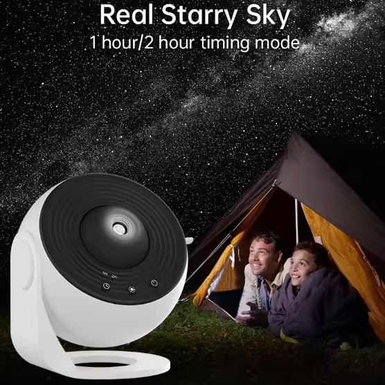 Galaxy Star Projector – 360° Rotating Night Light with Nebula & Star Effects